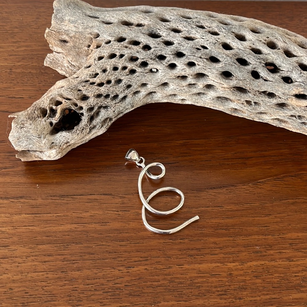Sterling Silver Abstract Squiggle Pendant